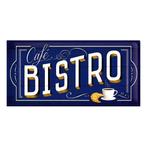 Tinnen plaatje cafe bistro 25 x 50 cm - Metalen wand plaat.., Nieuw, Ophalen of Verzenden