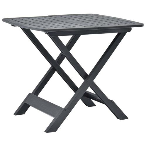 vidaXL Tuintafel inklapbaar 79x72x70 cm kunststof antraciet, Tuin en Terras, Tuintafels, Nieuw, Kunststof, Verzenden