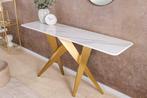 Design console tafel ART LIVING 140cm wit marmer keramiek, Huis en Inrichting, Tafels | Sidetables, Ophalen of Verzenden, Nieuw