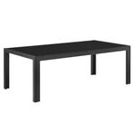Glazen tuintafel klein metalen frame 35x100x50 cm zwart, Tuin en Terras, Tuinsets en Loungesets, Verzenden, Nieuw