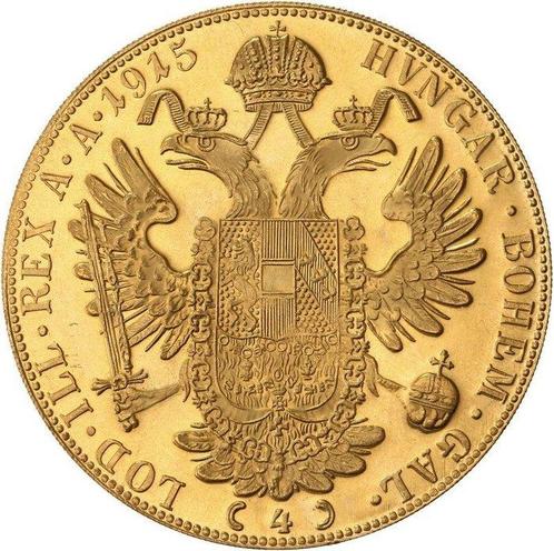 13,96 grams - Goud .980 - 4 Ducat Austria 1915 - 986‰, Postzegels en Munten, Edelmetalen en Baren