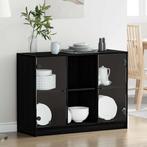 vidaXL Dressoir 102x37x75,5 cm bewerkt hout zwart, Huis en Inrichting, Kasten | Dressoirs, Verzenden, Nieuw, Minder dan 50 cm