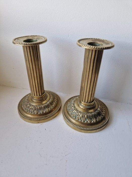 Taperstick (kleine blaker met een dunne pijp) (2) - Verguld, Antiek en Kunst, Antiek | Overige Antiek