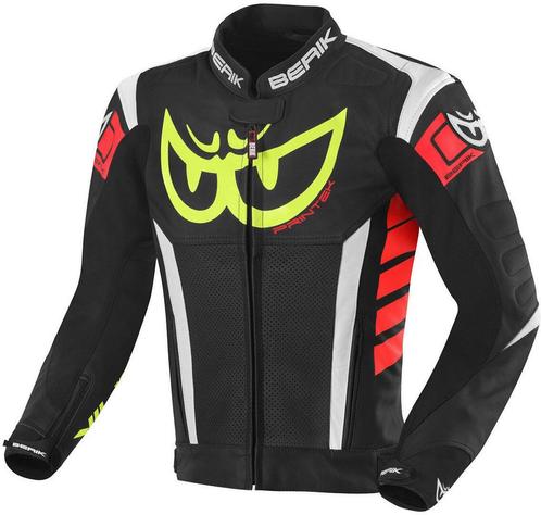 Berik Zakura Zwart Wit Rood Geel Leren Motorjas, Motoren, Kleding | Motorkleding, Heren, Nieuw met kaartje, Jas | leer, Verzenden