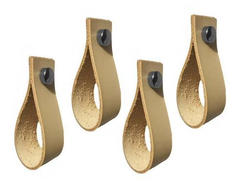 Set van 4 leren handgrepen, lussen, voor meubels, naturel, Doe-het-zelf en Verbouw, Gereedschap | Handgereedschap, Nieuw, Ophalen of Verzenden