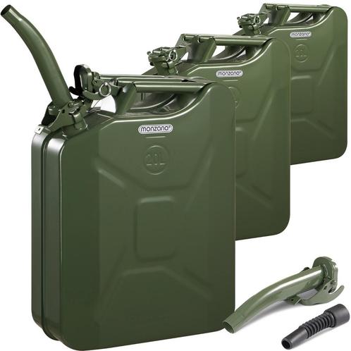 Metalen jerrycan 20L incl. schenktuit , set van 3, Doe-het-zelf en Verbouw, Gereedschap | Handgereedschap, Nieuw, Verzenden