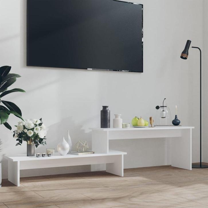 vidaXL Tv-meubel 180x30x43 cm bewerkt hout wit, Huis en Inrichting, Kasten | Televisiemeubels, 25 tot 50 cm, Nieuw, Overige houtsoorten