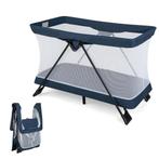 2-In-1 Babybed & Loopstal Inklapbaar Reisbed met Matras Adem