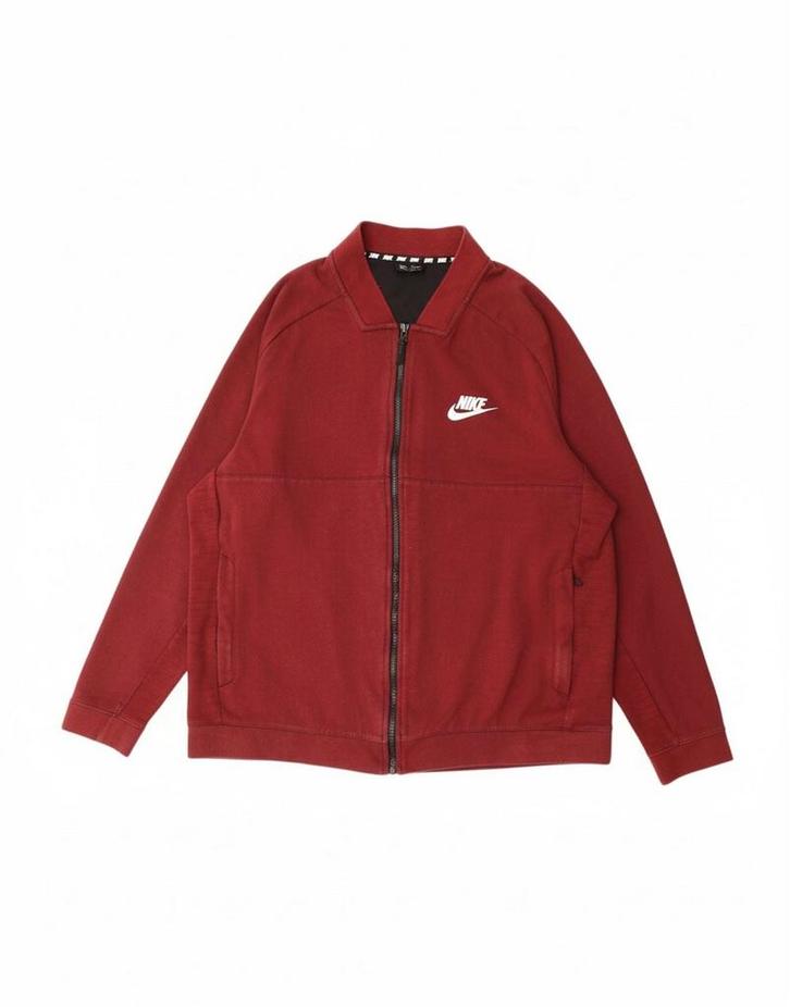 NIKE Mens Tracksuit Top Jacket XL Maroon Cotton, Kleding | Heren, Jassen | Winter, Verzenden