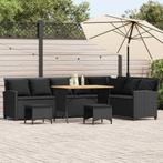 vidaXL 4-delige Tuinbankstel met kussens L-vormig poly, Verzenden, Nieuw, Meer dan 8 zitplaatsen