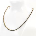 9.30 Carat Blue Sapphire Necklace - Halsketting Geel goud