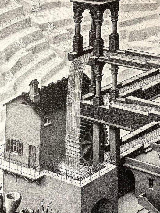 M.C. Escher (1898-1972) - Waterfall (1961), Antiek en Kunst, Antiek | Glas en Kristal