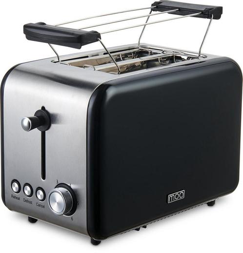 MOA Broodrooster Retro - Toaster - Met Warmhouder - Zwart -, Witgoed en Apparatuur, Broodroosters, Verzenden