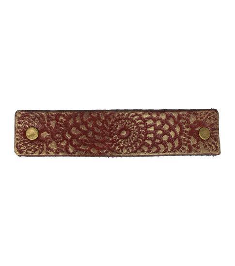 Haarspeld Groot Recht Leder Fantasie Print Mandala Rood, Sieraden, Tassen en Uiterlijk, Uiterlijk | Haarverzorging, Verzenden