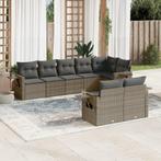 vidaXL 8-delige Loungeset met kussens poly rattan grijs, Verzenden, Nieuw, Rotan, Loungeset