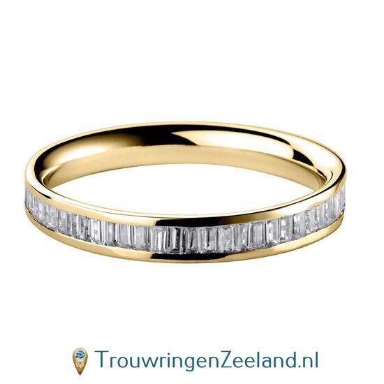 Aanschuifring in 9/18 karaat geelgoud in Vlakke-vorm met ..., Sieraden, Tassen en Uiterlijk, Ringen, Verzenden