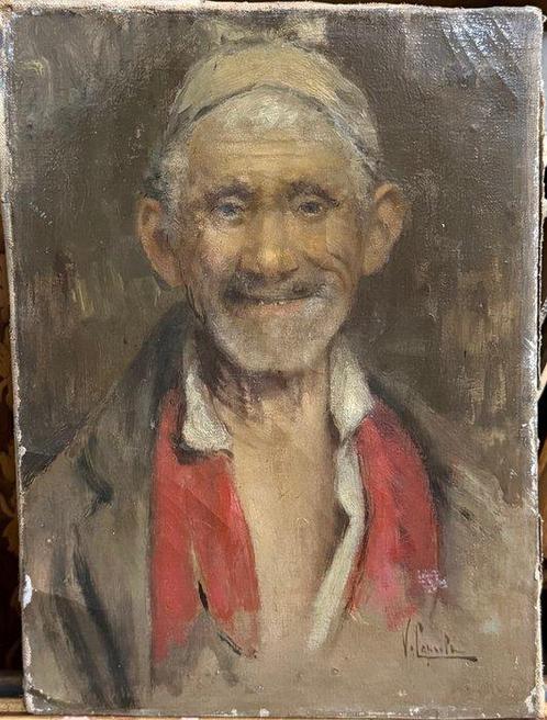 Vincenzo Caprile (1856-1936) - Ritratto di Sossio, Antiek en Kunst, Kunst | Schilderijen | Klassiek