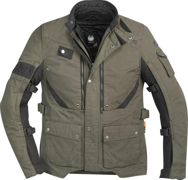 Merlin Mahala Pro D3O Explorer Olijfgroen Zwart Textiele, Motoren, Kleding | Motorkleding, Heren, Nieuw met kaartje, Jas | textiel