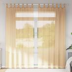 vidaXL Gordijnen met lussen 2 st 140x225 cm zand, Huis en Inrichting, Stoffering | Gordijnen en Lamellen, Verzenden, Nieuw, Bruin