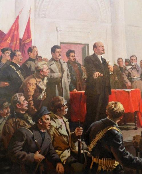 Stimban Alexander Yakovlevich (1912-1995) - Comizio con, Antiek en Kunst, Kunst | Schilderijen | Klassiek