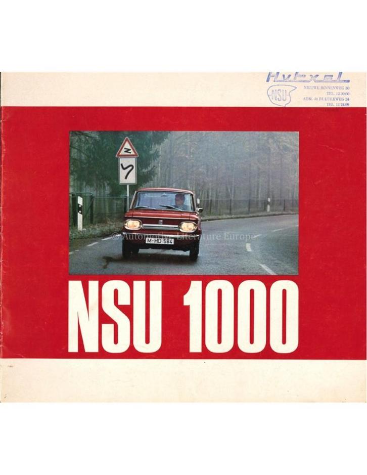 1968 NSU 1000 BROCHURE NEDERLANDS, Boeken, Auto's | Folders en Tijdschriften