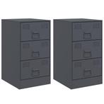 Antraciet Nachtkastjes 2 st - OP=OP! Super koopje!, Huis en Inrichting, Minder dan 45 cm, Metaal of Aluminium, Nieuw, 55 tot 70 cm