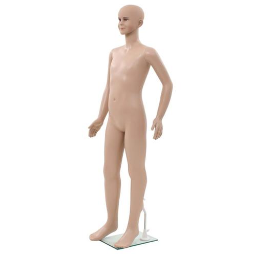 vidaXL Etalagepop kind met glazen voet 140 cm beige, Zakelijke goederen, Kantoor en Winkelinrichting | Winkel en Inventaris, Verzenden