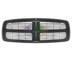 DODGE RAM, PICK-UP, 2002-2005 - GRILLE, zwart, chrome beschikbaar voor biedingen