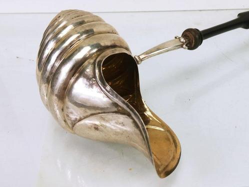 Punch pollepel - Srebro 13 Lut/813 Drewno - Lepel Schelp, Antiek en Kunst, Antiek | Goud en Zilver