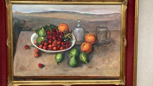 Antonio Bresciani (1902-1998) - Natura silente con paesaggio, Antiek en Kunst, Kunst | Schilderijen | Klassiek
