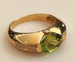 Ring - 18 karaat Geel goud -  1.50 tw. Olivijn - Diamant, Sieraden, Tassen en Uiterlijk