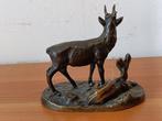 sculptuur, Mamma di capriolo con il suo piccolo - 11 cm -