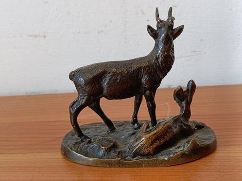 sculptuur, Mamma di capriolo con il suo piccolo - 11 cm -, Antiek en Kunst, Curiosa en Brocante