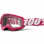 100% Strata 2 Crossbril Roze – Heldere Lens - bij V1mx, Motoren, Kleding | Motorkleding, Verzenden, Nieuw met kaartje, Motorcrosskleding