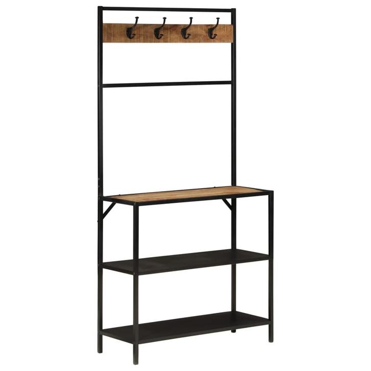 vidaXL Kapstok 90x35x180 cm massief mangohout en ijzer, Huis en Inrichting, Woonaccessoires | Kapstokken, Nieuw, Verzenden