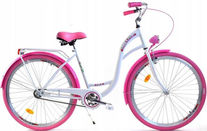 Stevige meisjesfiets 26 inch, wit met roze, Dallas Bike -..., Fietsen en Brommers, Fietsen | Meisjes, Nieuw, Ophalen of Verzenden