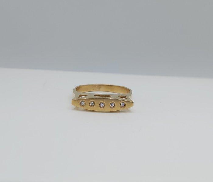 Ring - 19.2 kt. Geel goud - 0.08ct. tw. Diamant (Natuurlijk), Sieraden, Tassen en Uiterlijk, Ringen
