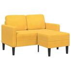 vidaXL 2-zitsbank met ligstoel L-vormig lichtgeel 125 cm, Verzenden, Nieuw, Tweepersoons, Stof