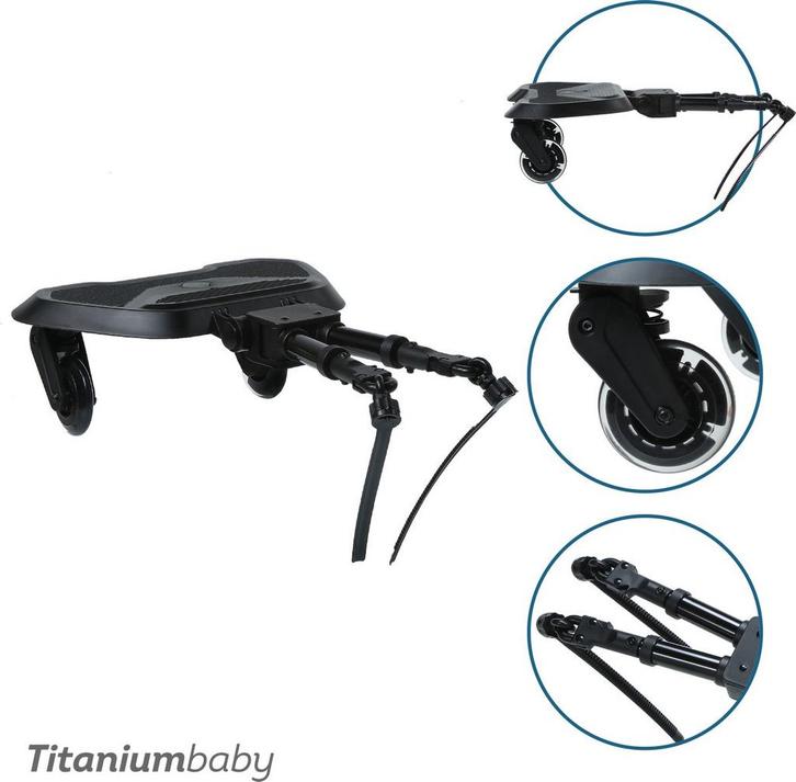 Meerijdplankje Titanium Baby Smart Joy2Ride All Black, Kinderen en Baby's, Buggy's, Verzenden