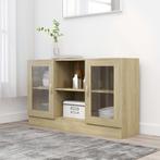 vidaXL Vitrinekast 120x30,5x70 cm bewerkt hout sonoma, Huis en Inrichting, Kasten | Buffetkasten, 100 tot 150 cm, Verzenden, Nieuw