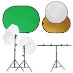 vidaXL Fotostudioset met lichtset, achtergrondscherm en, Audio, Tv en Foto, Fotografie | Fotostudio en Toebehoren, Verzenden, Nieuw