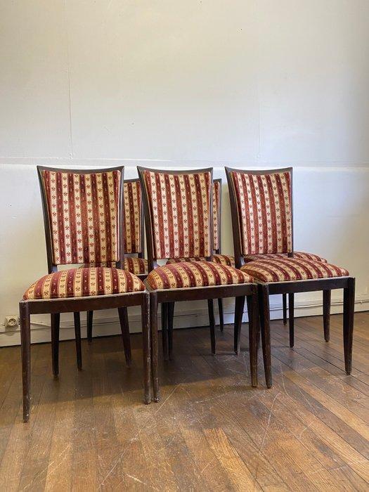 Stoel (6) - Hout, Weefsel - Art Déco Français, Antiek en Kunst, Curiosa en Brocante