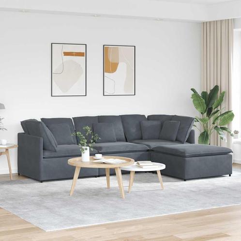 vidaXL Modulaire bank met voetenbank en kussens fluweel, Huis en Inrichting, Banken | Bankstellen, Nieuw, Stof, Verzenden