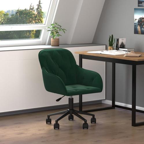 vidaXL Kantoorstoel draaibaar fluweel donkergroen, Huis en Inrichting, Bureaus, Nieuw, Verzenden