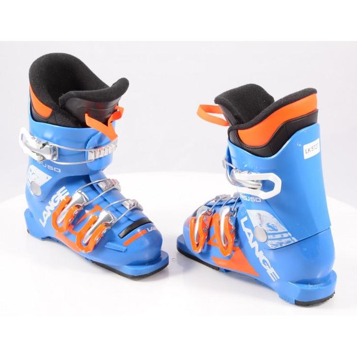 30 30,5 31 32 kinder skischoenen LANGE RSJ 50, Blue/orange, Sport en Fitness, Skiën en Langlaufen, Skiën, Schoenen, Gebruikt, Overige merken