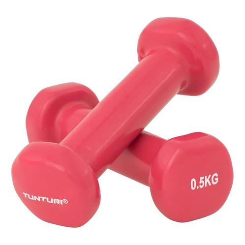 Tunturi Tunturi Dumbell set - 2 x 0,5 kg - Vinyl - Roze, Sport en Fitness, Fitnessmaterialen, Ophalen of Verzenden