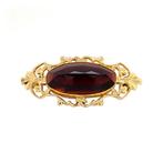Gouden broche met granaat 14 krt, Ophalen of Verzenden, Nieuw