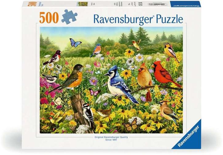 Vogels In De Wei Puzzel (500 stukjes) | Ravensburger -, Hobby en Vrije tijd, Denksport en Puzzels, Nieuw, Verzenden