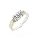 Gouden rijring met zirconia (gouden ring, dames sieraden), 18 tot 19, Gebruikt, Overige kleuren, Ophalen of Verzenden