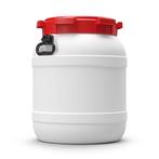 Voerton Curtec 55 liter wit met rood deksel - 2 handgrepen, Ophalen of Verzenden